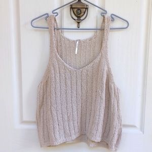 FREE PEOPLE Natural Knit Tank Top Sz L